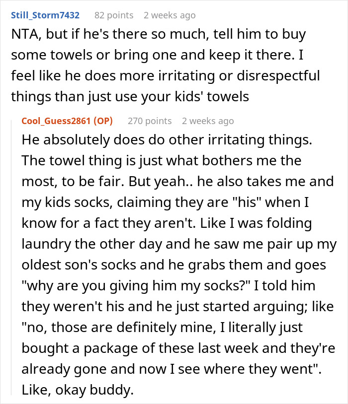 BF Won’t Stop Using Kids’ Towels To Wipe Off Gross Fluids, Furious GF Tells Him They Need A Break BF Won’t Stop Using Kids’ Towels To Wipe Off Gross Fluids, Furious GF Tells Him They Need A Break