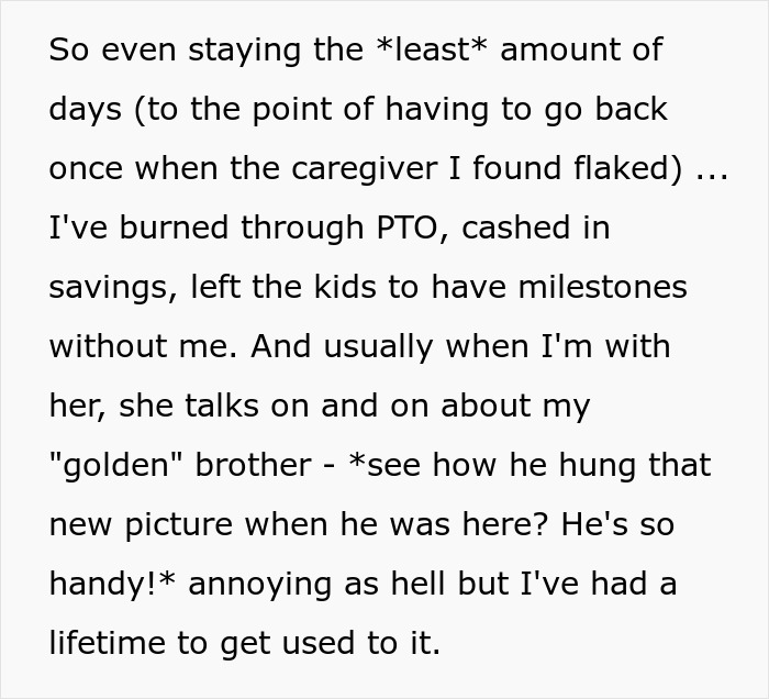 Mom Leaves $250k Inheritance To Son, Throws A Fit When Daughter Stops Looking After Her Mom Leaves $250k Inheritance To Son, Throws A Fit When Daughter Stops Looking After Her