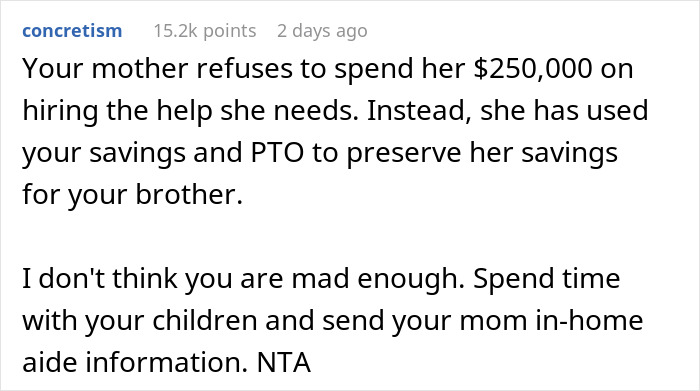 Mom Leaves $250k Inheritance To Son, Throws A Fit When Daughter Stops Looking After Her Mom Leaves $250k Inheritance To Son, Throws A Fit When Daughter Stops Looking After Her