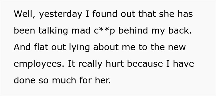 Woman Goes The Extra Mile For A Troubled Coworker, Discovers Her Toxicity And Takes Petty Revenge Woman Goes The Extra Mile For A Troubled Coworker, Discovers Her Toxicity And Takes Petty Revenge