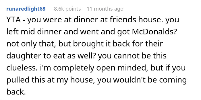 &ldquo;[Am I The Jerk] For Leaving Dinner To Get My Son McDonald’s, Even Though Food Was Served?&rdquo;