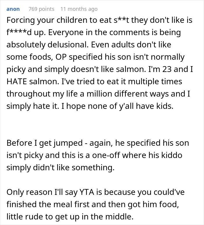 &ldquo;[Am I The Jerk] For Leaving Dinner To Get My Son McDonald’s, Even Though Food Was Served?&rdquo;