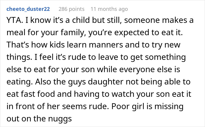 &ldquo;[Am I The Jerk] For Leaving Dinner To Get My Son McDonald’s, Even Though Food Was Served?&rdquo;