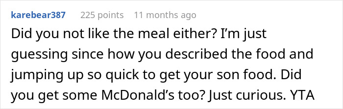 &ldquo;[Am I The Jerk] For Leaving Dinner To Get My Son McDonald’s, Even Though Food Was Served?&rdquo;