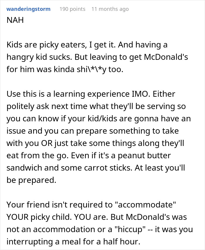 &ldquo;[Am I The Jerk] For Leaving Dinner To Get My Son McDonald’s, Even Though Food Was Served?&rdquo;