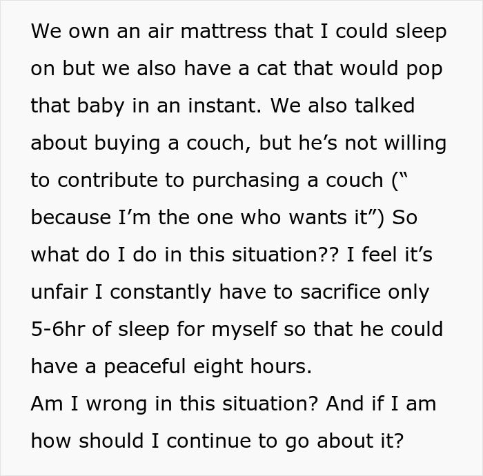 Guy Wants Girlfriend To Sleep On The Floor Instead Of In Bed With Him, She Asks For Advice Guy Wants Girlfriend To Sleep On The Floor Instead Of In Bed With Him, She Asks For Advice