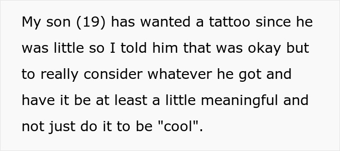 Parent Copies 19 Y.O. Son’s Tattoo To Prove A Point, Gets Called A Jerk Parent Copies 19 Y.O. Son’s Tattoo To Prove A Point, Gets Called A Jerk