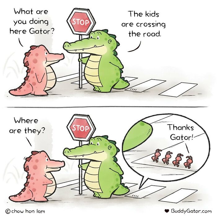 25 Charming Comics About The Fun Adventures Of A Friendly Alligator By Chow Hon Lam 25 Charming Comics About The Fun Adventures Of A Friendly Alligator By Chow Hon Lam