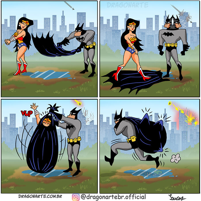 Funny Situations Superheroes Face When No One’s Watching In 26 New Comics By Dragonarte Funny Situations Superheroes Face When No One’s Watching In 26 New Comics By Dragonarte