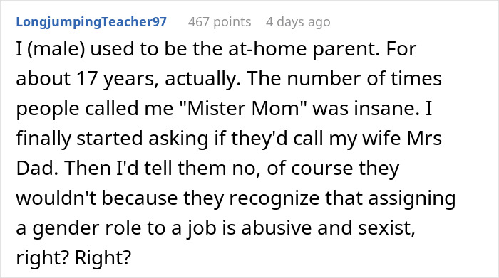 “It Must Be Mommy’s Day Off”: Man Lies About His Wife Being Dead In Response To Boomer’s Comment “It Must Be Mommy’s Day Off”: Man Lies About His Wife Being Dead In Response To Boomer’s Comment