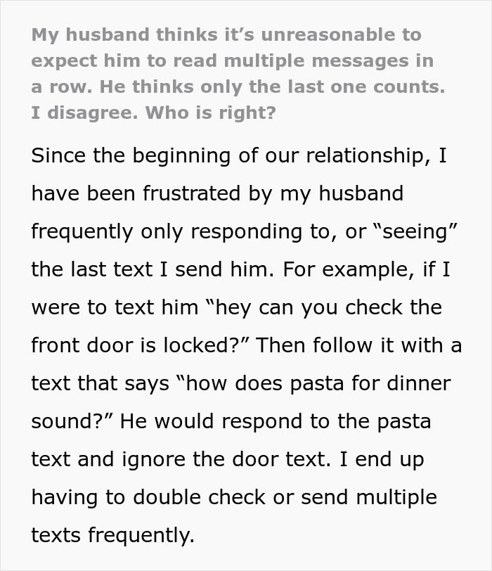 Lazy Husband Ignores Wife’s Back-To-Back Texts, Replies To The Last One Every Time, She Gets Mad Lazy Husband Ignores Wife’s Back-To-Back Texts, Replies To The Last One Every Time, She Gets Mad