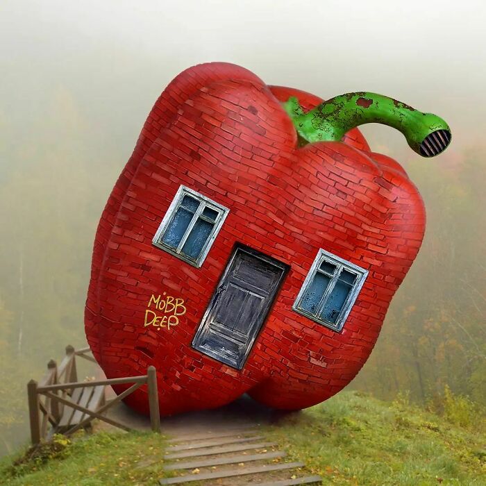 17 Buildings Inspired By Fruits And Vegetables, By This Surrealism Artist 17 Buildings Inspired By Fruits And Vegetables, By This Surrealism Artist