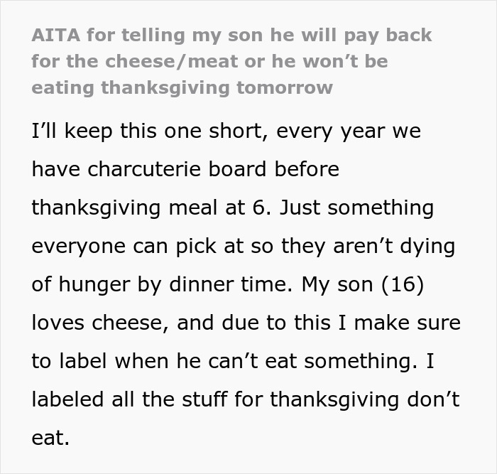 16YO Devours $70 Worth Of Charcuterie Meant For Thanksgiving, Mom Says “Pay Me Back” 16YO Devours $70 Worth Of Charcuterie Meant For Thanksgiving, Mom Says “Pay Me Back”