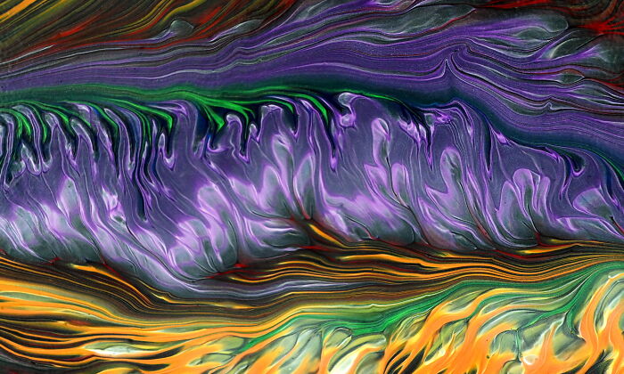 Exploring Contrasts: Black, White &#038; A Hint Of Rainbow, Here&#8217;s My Modular Split Cup Acrylic Pour