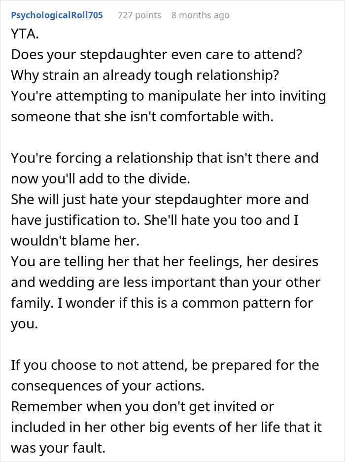 Bride Won’t Invite Stepsis To Her Wedding As She’s Not Family, Mom Says Then She’s Not Family Either Bride Won’t Invite Stepsis To Her Wedding As She’s Not Family, Mom Says Then She’s Not Family Either