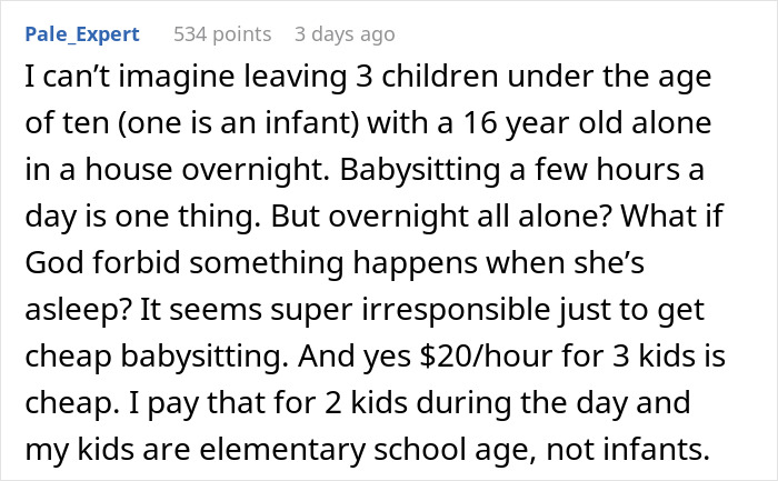 “You Get What You Pay For”: Dad Dragged For Expecting A 16 Y.O. Babysitter To Be Awake All Night “You Get What You Pay For”: Dad Dragged For Expecting A 16 Y.O. Babysitter To Be Awake All Night
