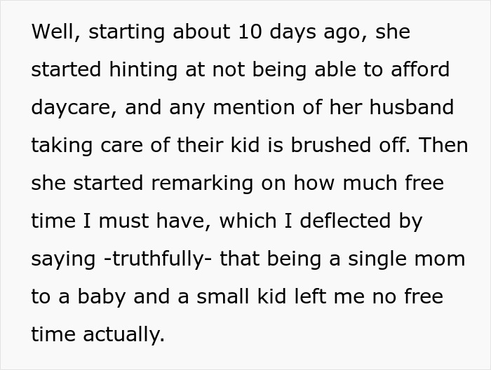 Woman Begs A Friend To Babysit Her Child, Gets A Reality Check About Her Husband Instead Woman Begs A Friend To Babysit Her Child, Gets A Reality Check About Her Husband Instead