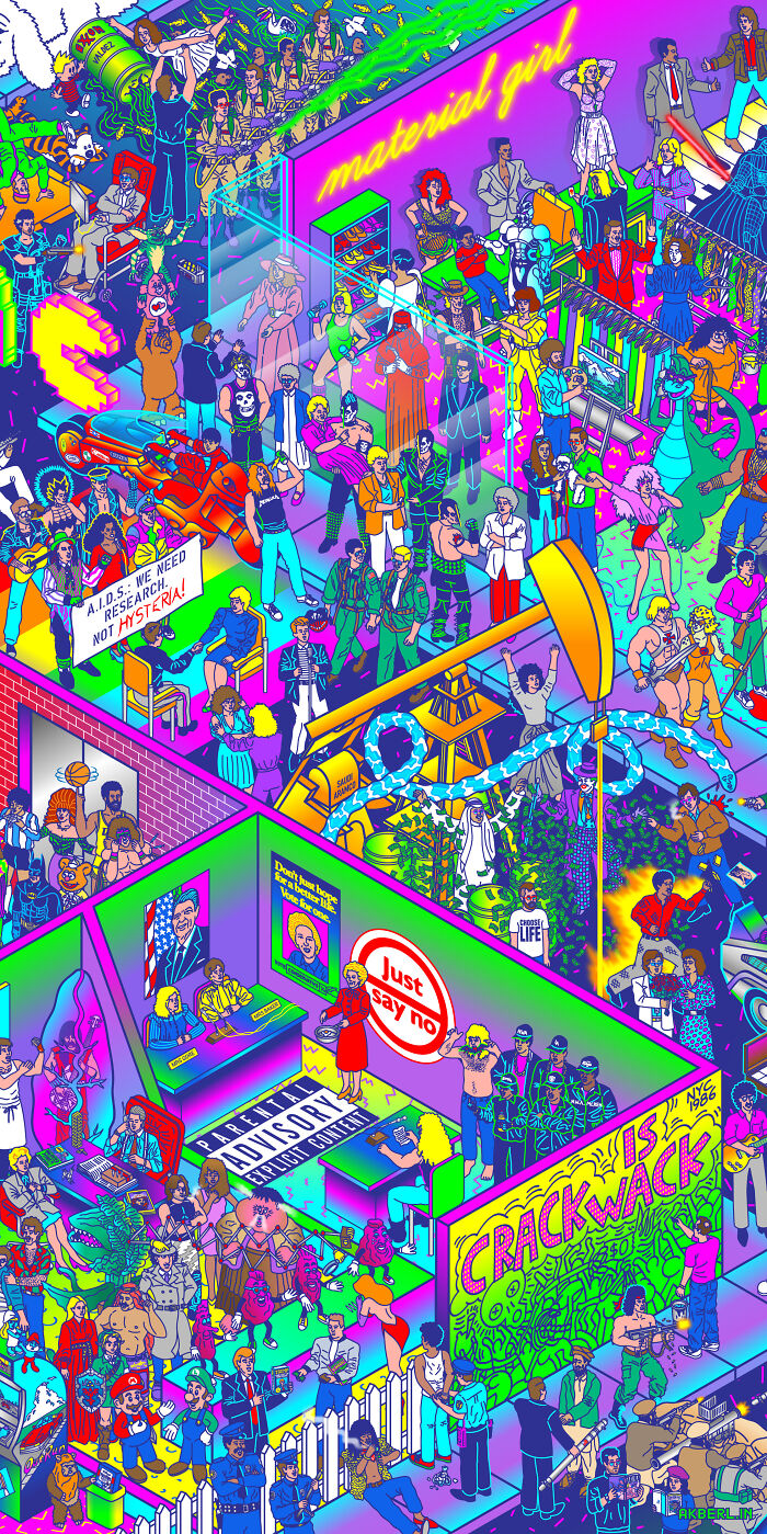 Eighties Excess: Illustrations Filled With Pop Culture References That I Made