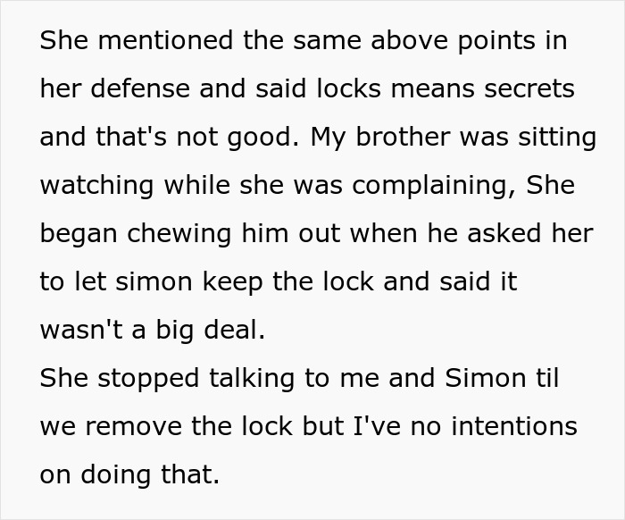 “[Am I The Jerk] For Telling My Wife ‘I Warned You’ When Our Son Got A Lock For His Room?”