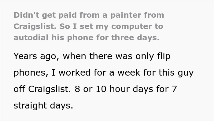 Person Works 7 Days For A Painter And Only Gets Paid $37, Refuses To Let It Go And Seeks Revenge Person Works 7 Days For A Painter And Only Gets Paid $37, Refuses To Let It Go And Seeks Revenge