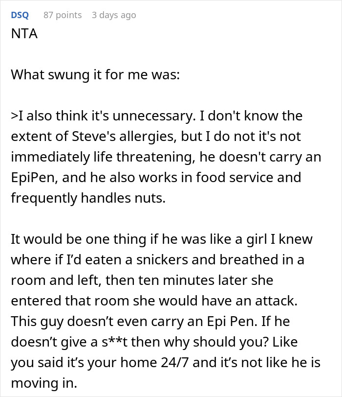 Man Puts Friend’s Food Allergies Above Spouse’s, So They Refuse To Get Rid Of Allergens At Home Man Puts Friend’s Food Allergies Above Spouse’s, So They Refuse To Get Rid Of Allergens At Home