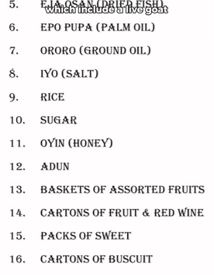 “A Live Goat”: Man Reveals 39 Things His Father-In-Law Demanded From Him To Marry A Nigerian Girl