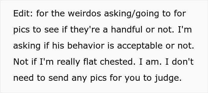 Woman’s Husband Keeps Advocating For Breast Implants For Her, She Finally Snaps Woman’s Husband Keeps Advocating For Breast Implants For Her, She Finally Snaps