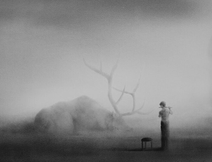 Artist Creates Black-And-White Paintings Reflecting The Bond Between Humans, Nature, And Animals (30 Pics) Artist Creates Black-And-White Paintings Reflecting The Bond Between Humans, Nature, And Animals (30 Pics)