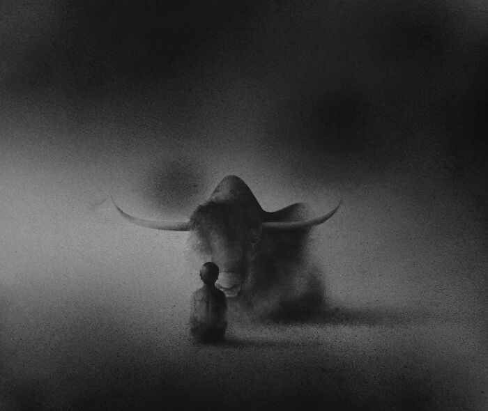 Artist Creates Black-And-White Paintings Reflecting The Bond Between Humans, Nature, And Animals (30 Pics) Artist Creates Black-And-White Paintings Reflecting The Bond Between Humans, Nature, And Animals (30 Pics)