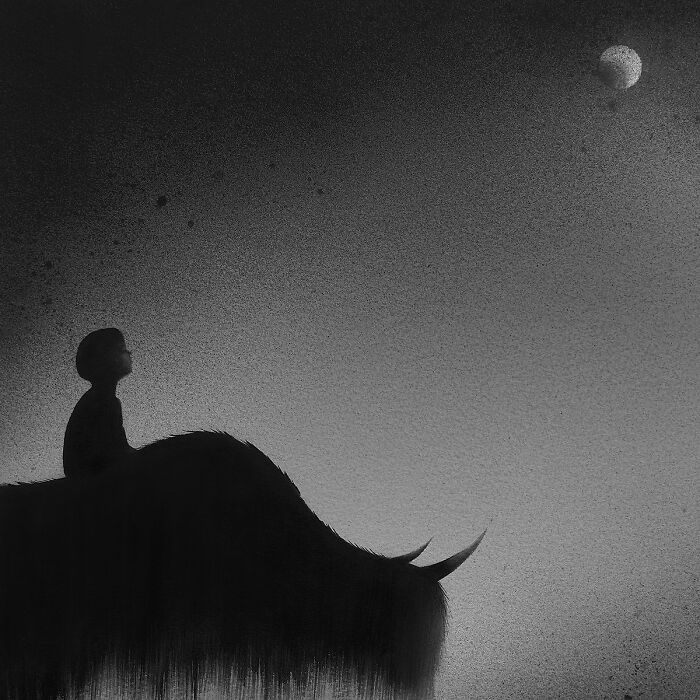 Artist Creates Black-And-White Paintings Reflecting The Bond Between Humans, Nature, And Animals (30 Pics) Artist Creates Black-And-White Paintings Reflecting The Bond Between Humans, Nature, And Animals (30 Pics)