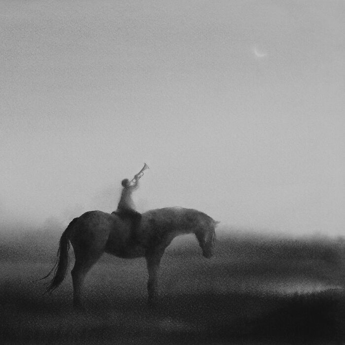 Artist Creates Black-And-White Paintings Reflecting The Bond Between Humans, Nature, And Animals (30 Pics) Artist Creates Black-And-White Paintings Reflecting The Bond Between Humans, Nature, And Animals (30 Pics)