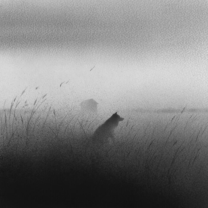 Artist Creates Black-And-White Paintings Reflecting The Bond Between Humans, Nature, And Animals (30 Pics) Artist Creates Black-And-White Paintings Reflecting The Bond Between Humans, Nature, And Animals (30 Pics)