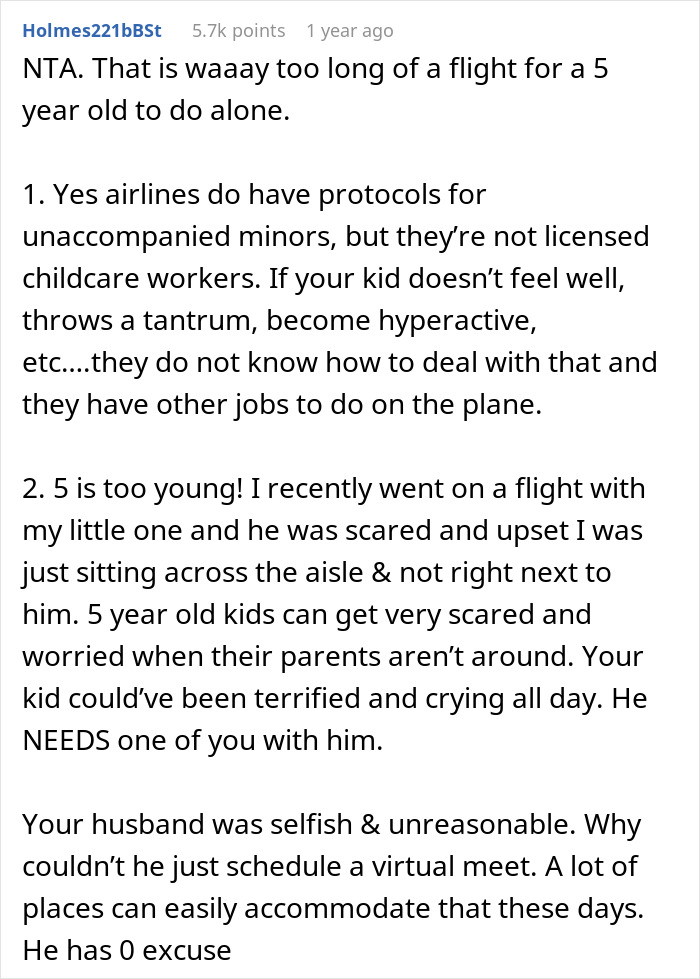 Dad Thinks 13+ Hour Flight Is Okay For 5YO To Manage Alone, Shocked Wife Insists He Accompany Kid Dad Thinks 13+ Hour Flight Is Okay For 5YO To Manage Alone, Shocked Wife Insists He Accompany Kid