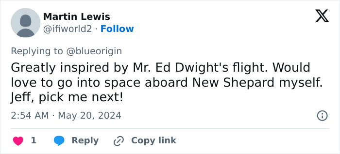 90 Y.O. Ed Dwight Became The Oldest Person And 21st African-American Man To Go To Space 90 Y.O. Ed Dwight Became The Oldest Person And 21st African-American Man To Go To Space