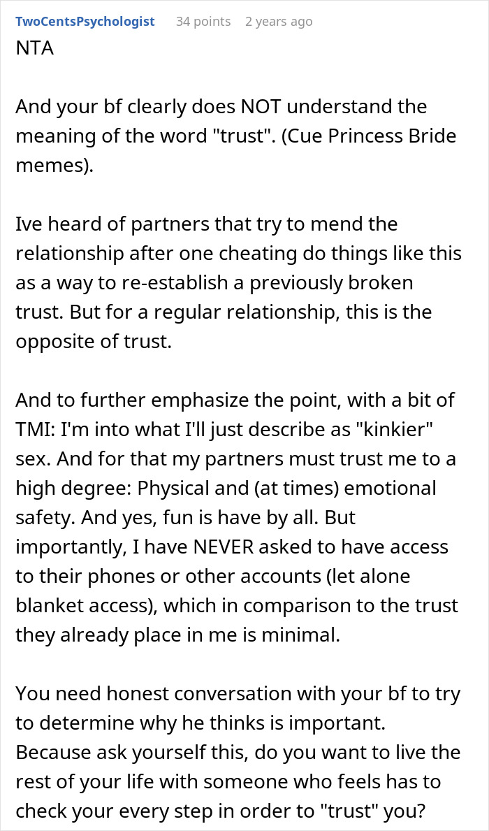 Woman Refuses To Risk Her Job So BF Can Check Her Phone At All Times As A ‘Trust Gesture’ Woman Refuses To Risk Her Job So BF Can Check Her Phone At All Times As A ‘Trust Gesture’