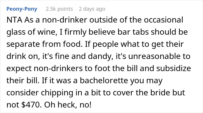 Woman Didn’t Drink Alcohol, Refuses To Pay $470 Of Her ‘Share’ Of Bill, Asks If She’s Wrong Woman Didn’t Drink Alcohol, Refuses To Pay $470 Of Her ‘Share’ Of Bill, Asks If She’s Wrong