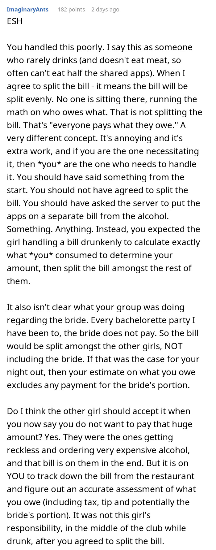 Woman Didn’t Drink Alcohol, Refuses To Pay $470 Of Her ‘Share’ Of Bill, Asks If She’s Wrong Woman Didn’t Drink Alcohol, Refuses To Pay $470 Of Her ‘Share’ Of Bill, Asks If She’s Wrong