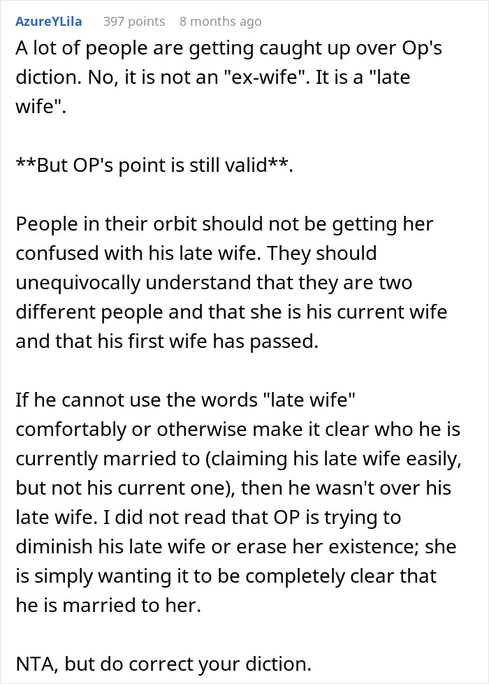 “Utterly Humiliating”: Drama Ensues After Woman Finds Out How Husband Refers To His Late Wife “Utterly Humiliating”: Drama Ensues After Woman Finds Out How Husband Refers To His Late Wife
