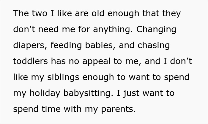 Childfree Woman Gets Called Out For Not Babysitting At Family Events, Gives Them A Reality Check Childfree Woman Gets Called Out For Not Babysitting At Family Events, Gives Them A Reality Check