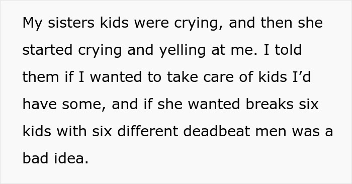 Childfree Woman Gets Called Out For Not Babysitting At Family Events, Gives Them A Reality Check Childfree Woman Gets Called Out For Not Babysitting At Family Events, Gives Them A Reality Check