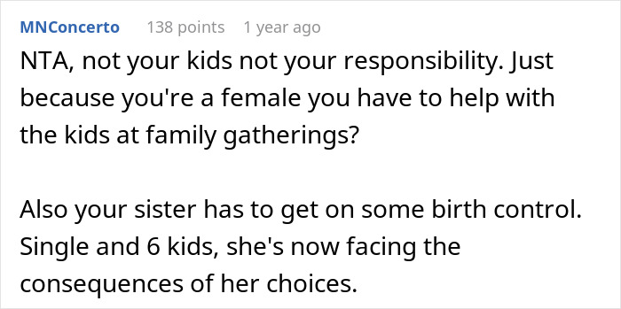 Childfree Woman Gets Called Out For Not Babysitting At Family Events, Gives Them A Reality Check Childfree Woman Gets Called Out For Not Babysitting At Family Events, Gives Them A Reality Check