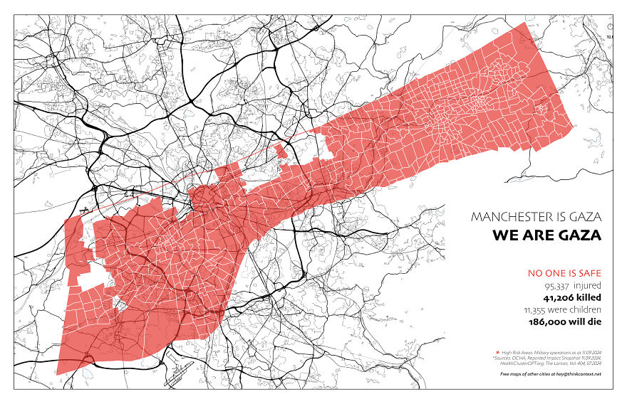 I’ve Overlaid Gaza’s Map Onto 27 Cities To Show The Scale Of Danger And Devastation