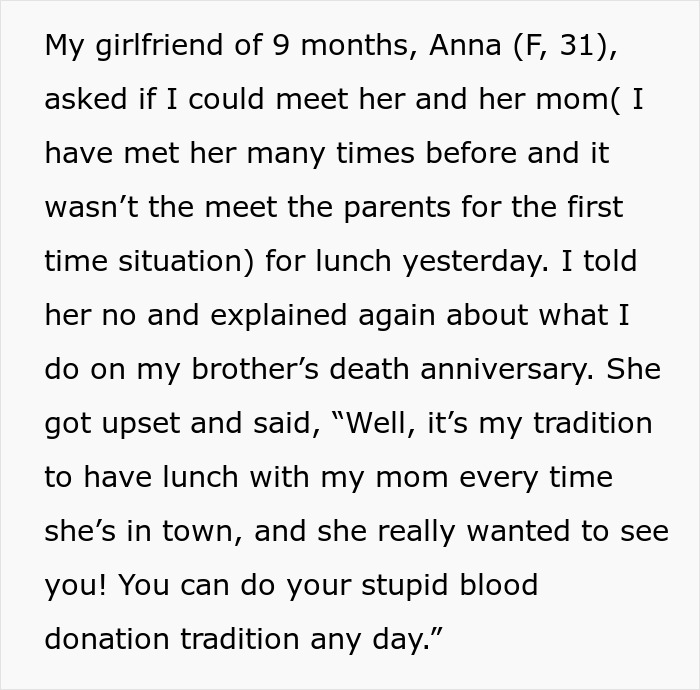 Man’s Grief Ritual Ends In A Cold Breakup After GF Is Forced To Have Lunch Date With Mom Alone