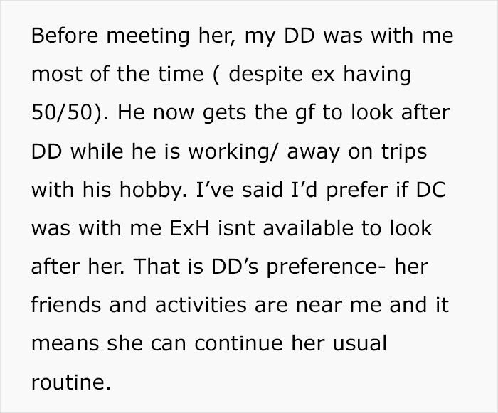 Woman Is Confused As Ex’s 29YO GF Is Being Mean To Her And Thinks She Has Equal Say About Parenting Woman Is Confused As Ex’s 29YO GF Is Being Mean To Her And Thinks She Has Equal Say About Parenting