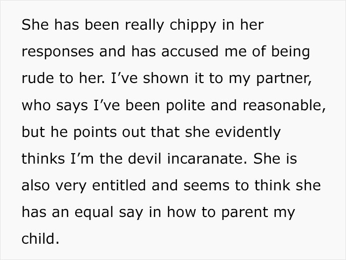 Woman Is Confused As Ex’s 29YO GF Is Being Mean To Her And Thinks She Has Equal Say About Parenting Woman Is Confused As Ex’s 29YO GF Is Being Mean To Her And Thinks She Has Equal Say About Parenting