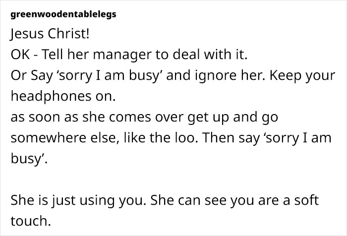 Woman Sick Of Clingy Coworker Who Complains About Everything And Invades Her Privacy Woman Sick Of Clingy Coworker Who Complains About Everything And Invades Her Privacy