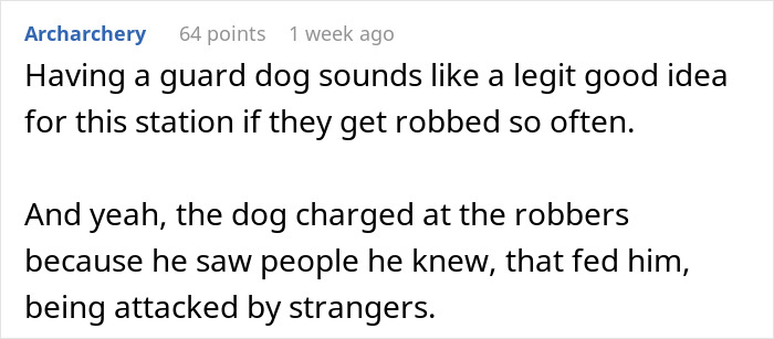 Stray Dog Becomes Employed At A Gas Station After Chasing Off Robbers