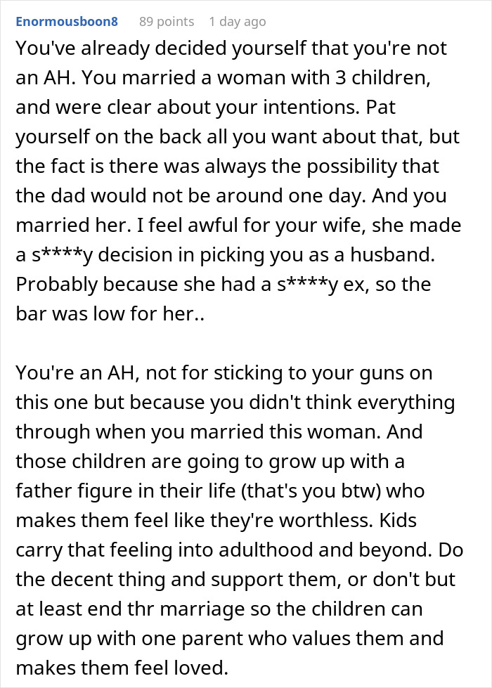 “It’s Not My Fault She Married [Him]”: Man Refuses To Support Wife’s Kids, Gets Destroyed Online