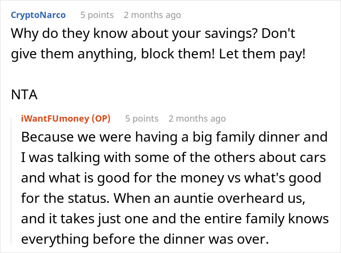 Man Regrets Telling Family About Savings, Now They Want His Money Man Regrets Telling Family About Savings, Now They Want His Money