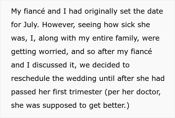 Bride Refuses To Move Her Wedding Once Again Just Because Of Her Pregnant MOH Bride Refuses To Move Her Wedding Once Again Just Because Of Her Pregnant MOH